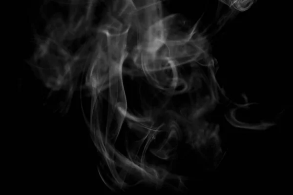 White Smoke Black Background Texture — Stock Photo, Image