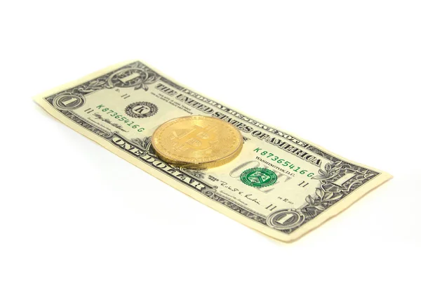 Dollars Gold Coin Isolated — Stock Photo, Image