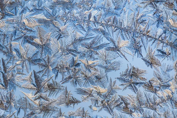 Padrão gelado no dia de inverno sem costura de vidro azul — Fotografia de Stock