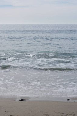 Bulutlu bir günde minimalist okyanus manzara