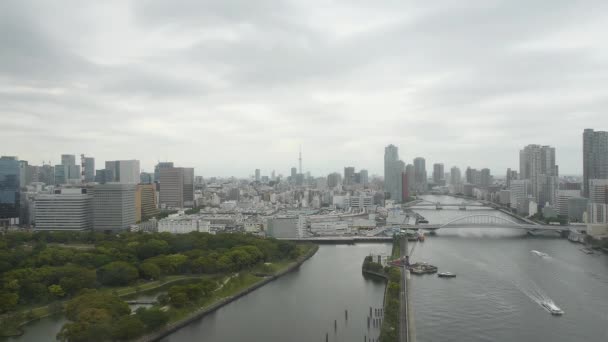 Zeitraffer Eines Wolkenkratzers Japan Bei Tag — Stockvideo