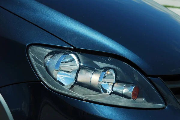 Closeup Photo Black Car Headlight — Stock Photo, Image