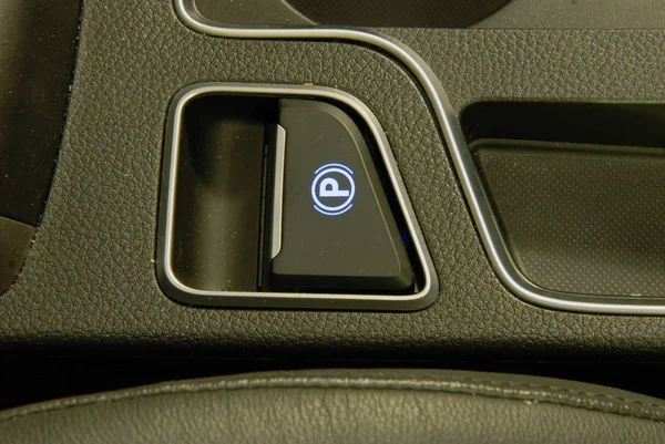 Detail Car Electric Parking Brake Button — Stock Photo, Image