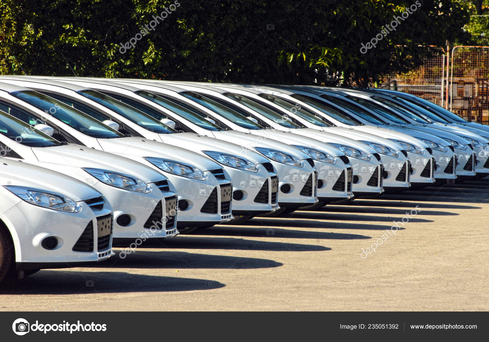 White Cars Lined Parking Lot One Line Stock Photo By C Aselsa White Cars Lined Parking Lot One Line Stock Photo By C Aselsa