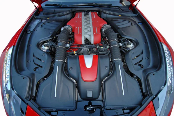 Двигун V12 Подвійними Верхніми Кулачками Чотирма Клапанами Циліндр — стокове фото