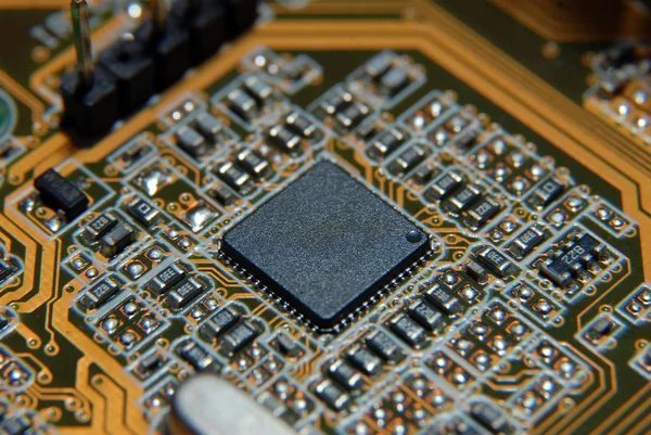 Elektroniskt Chip Kretskort — Stockfoto