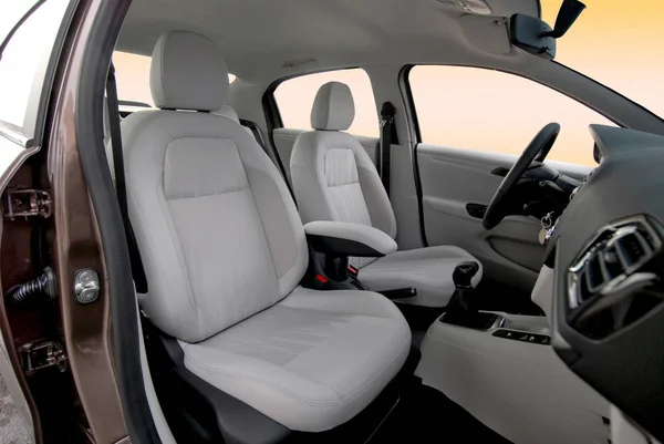 Front Seats Modern Car Light Leather — Stock Photo, Image