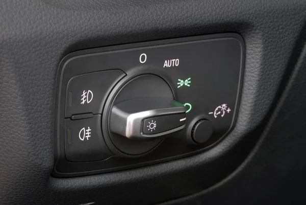 Closeup Image Car Lighting Control Switch — Stock Photo, Image