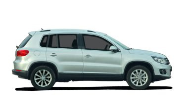 Beyaz bir arka plan üzerinde SUV
