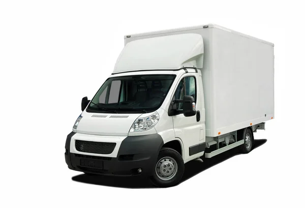 White Delivery Van Isolated White Background — Stock Photo, Image