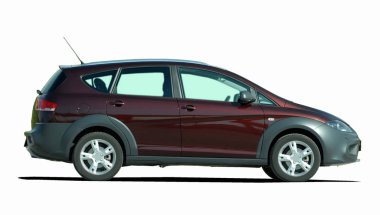 Beyaz bir arka plan üzerinde SUV