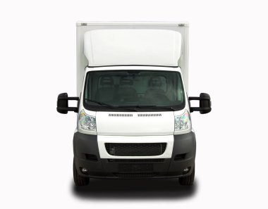 Beyaz arkaplanda beyaz minibüs izole edildi