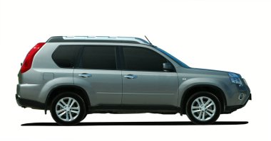 Beyaz bir arka plan üzerinde SUV