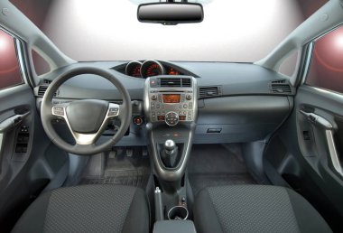 Lüks bir yolcu vagonunun enstrümanlarıyla dolu bir tahta.