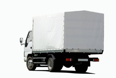 Beyaz arkaplanda beyaz minibüs izole edildi