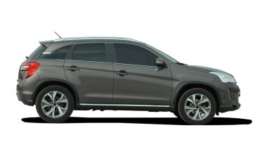 Beyaz bir arka plan üzerinde SUV