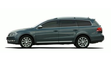 büyük yeşil station wagon beyaz arka plan üzerinde izole 