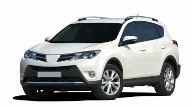 Beyaz bir arka plan üzerinde SUV