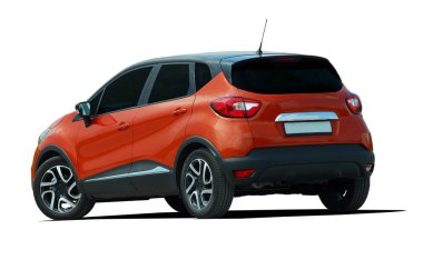 Beyaz bir arka plan üzerinde SUV