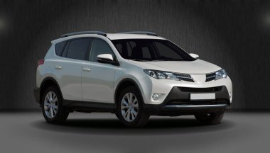 Beyaz bir arka plan üzerinde SUV