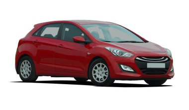 beyaz bir arka plan üzerinde binek otomobil