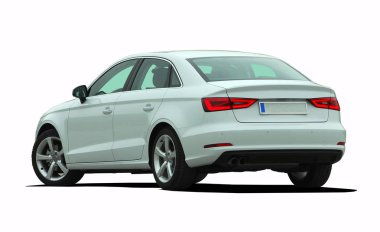 Beyaz arka plan üzerinde beyaz araba