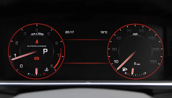 illuminated instrument panel with the passenger car