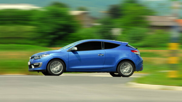 passenger car at high speed