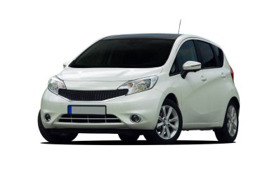 Beyaz arka plan üzerinde küçük araba