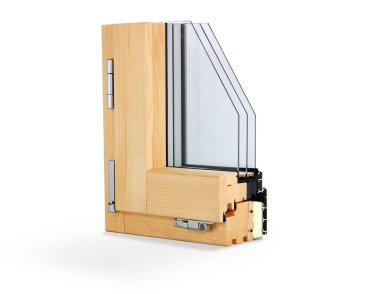 Üç bardak ve iki hava odaları ile bölüm pencere