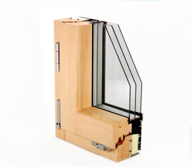 Üç bardak ve iki hava odaları ile bölüm pencere