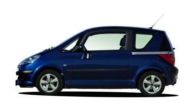 beyaz bir arka plan üzerinde binek otomobil