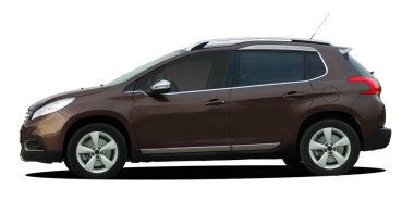 beyaz bir arka plan üzerinde binek otomobil