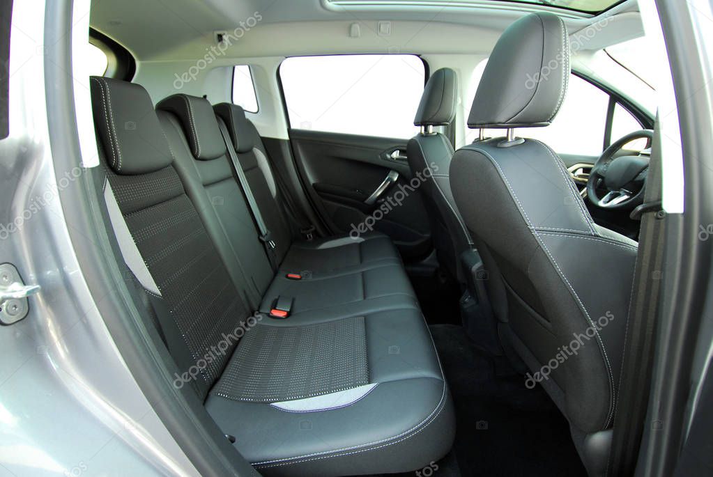 black rear seat in the passenger car