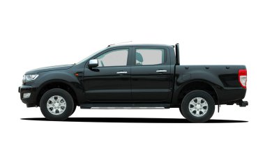 beyaz bir arka plan üzerinde siyah pick-up