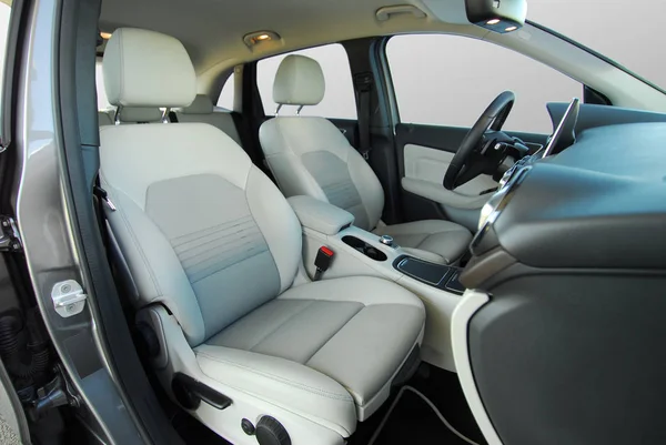 White Front Seats Large Passenger Car — Stock Photo, Image