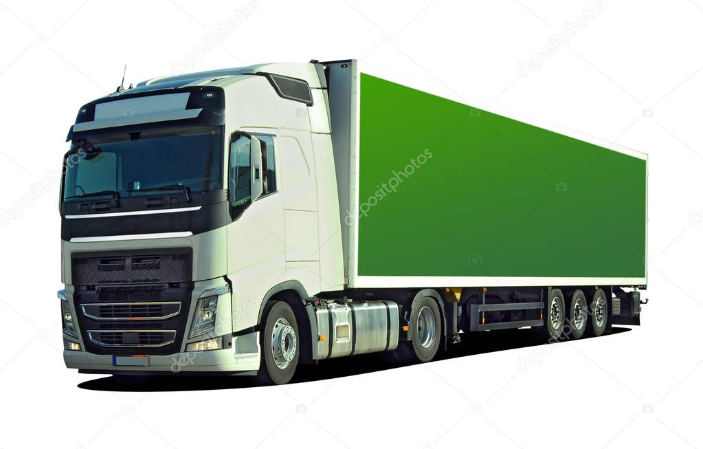large truck with semi trailer