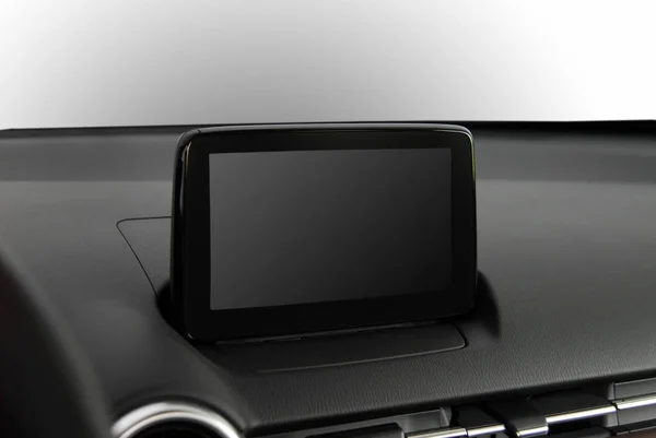 Screen Multimedia Systeem Dashboard Een Moderne Auto — Stockfoto