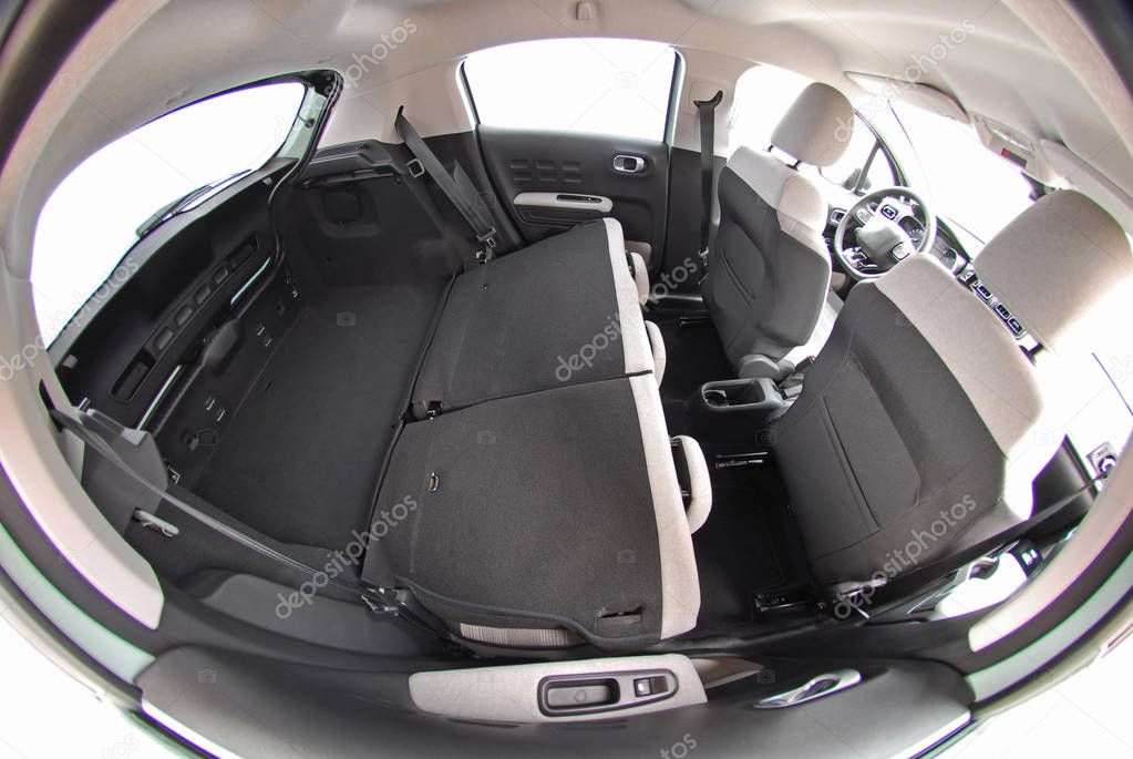 car trunk with folded seats