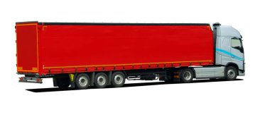 yarı römork ile büyük kamyon