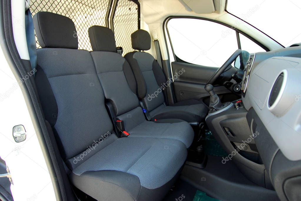 Front seats of a delivery car