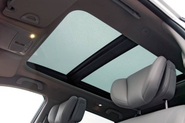 Panoramic double sunroof in a passenger car clipart