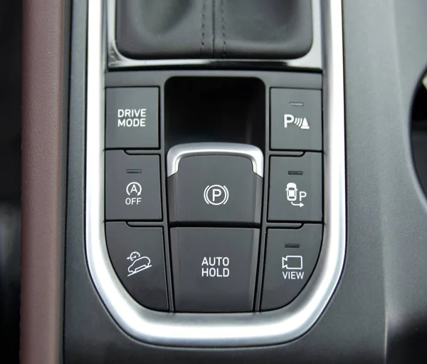 Close Black Buttons Car Panel — Stock Photo, Image