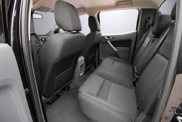 rear seats covered with fabric in a off road car