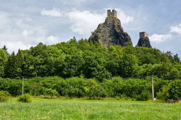 República Checa Trosky Agosto 2016 Ruina Del Castillo Gótico Medieval —  Fotos de Stock