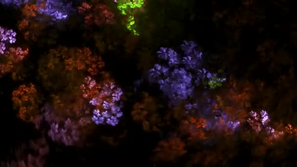 Абстрактный Бесшовный Фон Движения Разноцветная Пыль Дым Движутся Темном Фоне — стоковое видео