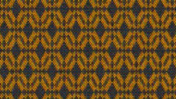 抽象无缝运动背景 灰色的形状就像蜜蜂蜂窝和黄色或金色的波在细胞上移动 可循环视频 — 图库视频影像