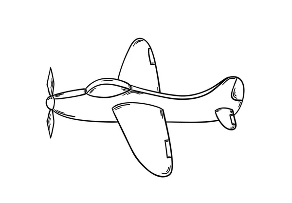 Croquis Avion Isolé Sur Fond Blanc — Image vectorielle