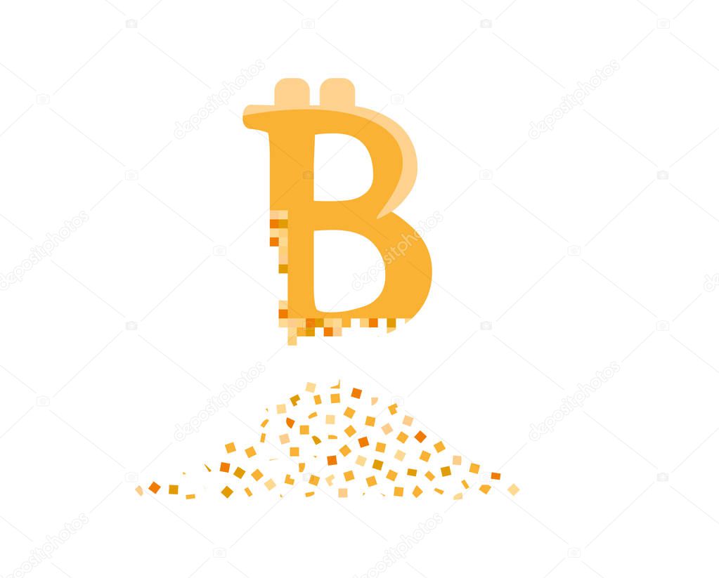 Bitcoin decay. Crashing bitcoin into small pieces.