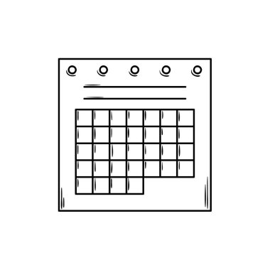 halkalar, kroki için delikler ile duvar takvimi